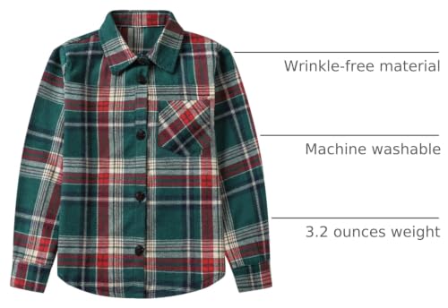 Image of SANGTREE Women and Girls Long Sleeve Flannel Casual Button Down Plaid Shirt