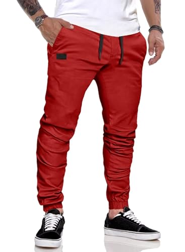 AlvaQ Jogginghose Herren Chino Hose Herren Baumwolle Cargohose Freizeithose...