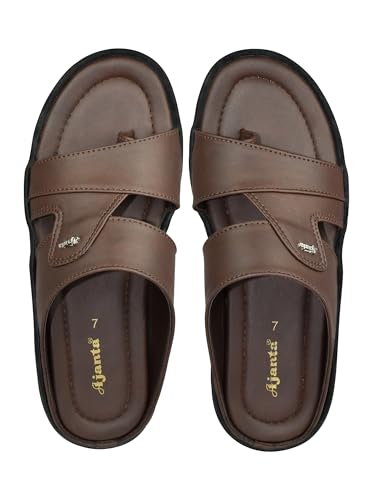 Image of AJANTA Men's Sandals for Men | Casual Walking Office Outdoor Sandals | Lightweight Comfortable Slip-On Footwear for Men | Anti-Skid Travel Daily Wear Open Toe Summer Sandals for Men