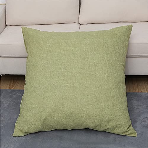 Juego de 2 fundas de cojín decorativas de hierba verde de 70 x 70 cm con cremallera invisible, tela lisa grande en tamaños disponibles