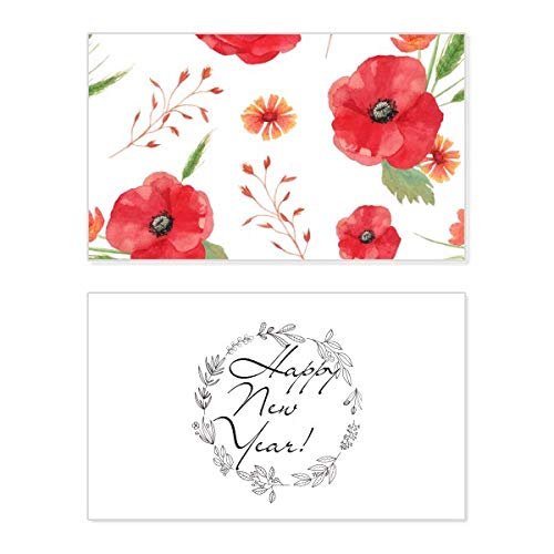 Tarjeta de año nuevo con amapolas, el detalle ideal para acompañar tus regalos