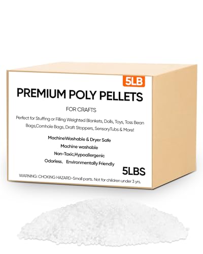 5 lb Poly Pellets Weighted Stuffing Beads，Bean Bag Filler Beads,Plastic Pellets Weighted for Stuffed Animals,Poly for Bean Bags, Crafts,Doll and Blankets