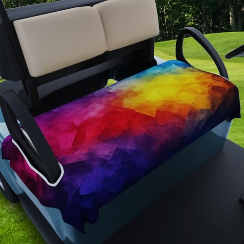 AQQA Golf Cart Seat Covers, Tropical Palm Leaf-Boho-Marble Microfiber Golf Cart Seat Blanket, Golf Blanket, Golf Accessories, Golf Cart Seat Towel Fits All 2-Seat Golf Carts, 55