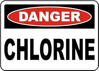 PVC Waterproof Sticker Danger Chlorine Size: 580mm X 430mm