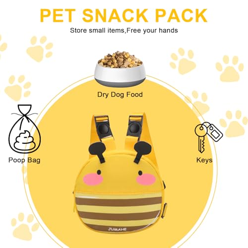 Ruiqas Hunderucksack mit Geschirr Niedlicher Cartoon Satteltasche Selbsttragerucksack für Welpen Kleine Hunde