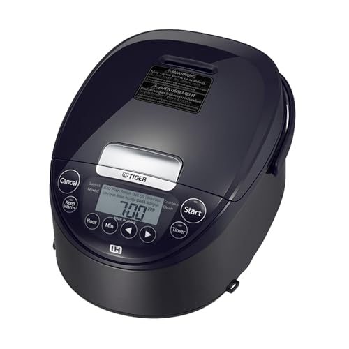 Tiger JPW-H18U Induction Rice Cooker & Warmer - 14 Menu Settings with LCD Display (10 Cups, Black Mauve)