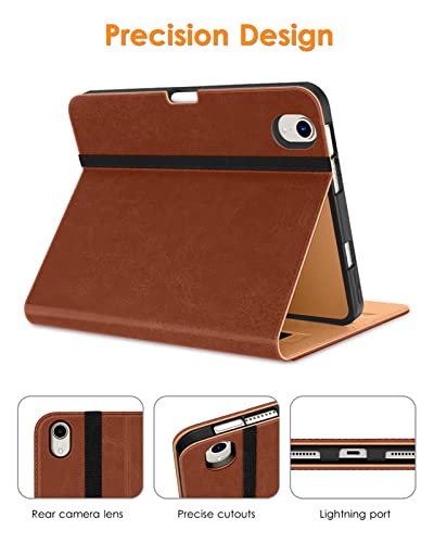 Dtto New Ipad Mini 6Th Generation Case 8.3 Inch 2021, Premium Leather Business Folio Stand Cover With Built-In Apple Pencil Holder-Auto Wake/Sleep And Multiple Viewing Angles-Brown #TOP4