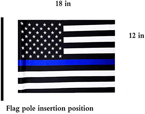 image for Kandice Police-Flags for Car Window, Double-Sided 12 x18 in Thin Blue 