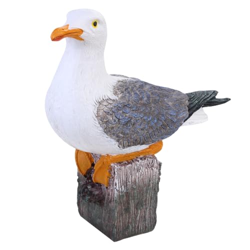 Warmhm Figurine de Goéland en Résine Statuette d'Oiseau de Jardin Sculpture de Goéland Statue d'Oiseau Amusante pour la Maison Le Patio la Pelouse Le Jardin