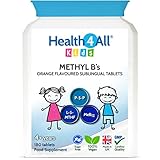 Health4All Kids Methyl B's 180 Chewable Tablets (6 Months Supply), Stress & Mood Support for Children 4+, Methylated B Vitamins B12 Methylcobalamin, 5-Methylfolate & Vitamin B6 P5P, Vegan | Made in UK