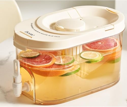 冷蔵庫 ポット 麦茶 ポット ピッチャー 大容量 3.5L 蛇口付き 縦横置き 冷水ポット 広口設計 お茶ポット 耐熱 漏れない 飲料水バケット 飲料容器 横置きフィルター内藏 透明 耐高低温 広口 紅茶 コーヒー ミルクに適用 夏用 水タンク (B) [