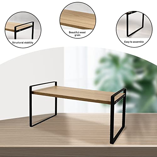 Small Desk Shelf Organizer, Office Desktop Organizer Shelf, Organizer Storage Stand, Office Desk Organizer Display Rack, Wooden Desktop Bookshelf For Dorm, School, Kitchen, Bathroom, Office, Black #TOP2