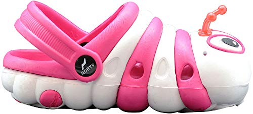 Image of NORTY Toddler Clogs - Fun Baby Clogs With Comfortable Back Strap - Caterpillar Shoes for Kids - Playful Bug Shoes