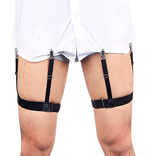 devil Adjustable Men's Shirt Stays Garters Elastic Nylon Adjustable Slim Fit Shirt Holders Crease-Resistance Belt Stirrup Style Suspenders 1 Pair (Multicolor)-picture-44
