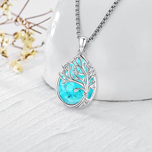 Tree of Life Necklace Sterling Silver Crystal Abalone Shell Tree Pendant with Heart Family Tree Jewelry for Women Mother's Day Gifts2