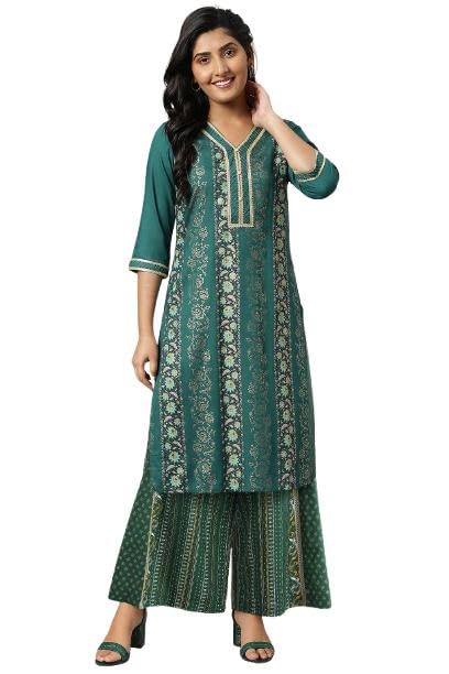 aurelia Women's Rayon Printed Regular Kurta Set-picture-13