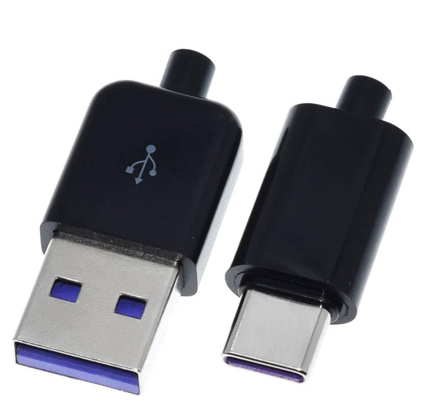 20sets TypeC with TypeA USB2.0 Male Plug DIY Data Cable Accessories Interface Connector