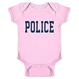 Pop Threads Police First Responder Officer Cosplay Infant Bodysuit for Baby Pink 12M