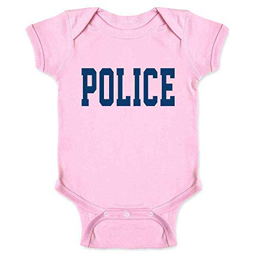 Pop Threads Police First Responder Officer Cosplay Infant Bodysuit for Baby Pink 12M