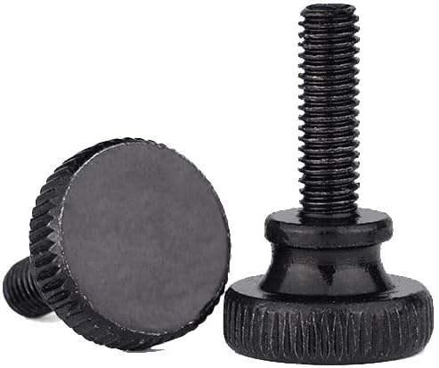 M3 M4 M5 M6 M8 M10 size Mechanical adjustment knurled bolt thumb hand drive steps male screw thread flat head black carbon steel (Color: 10 PCS, Thread Diameter: M8, Length: 18mm)