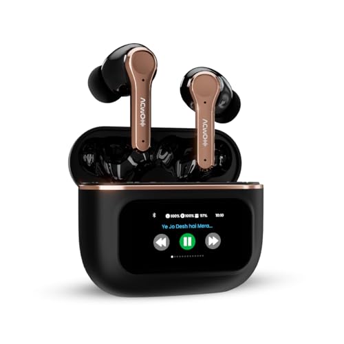 ACwO Dwots Touch TWS in Ear Earbuds | Hd Touch Display | 32Db ANC | Transparency Mode | 50 Hrs Playtime | Ai-Enc Quad Mics | Find My Earphones | Bluetooth 5.4 | 4 Eq Modes | Golden Black (B0DFTC24W9) Amazon Price History, Amazon Price Tracker