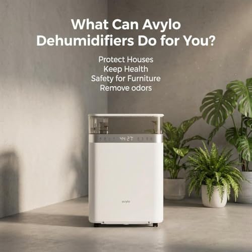 Image of avylo Dehumidifier for Basement, 90 Pint /Day Ultra Efficient Energy Star 2025, 4500 Sq.Ft Coverage, 2.11 Gallon Top Tank, Quiet Operation, Built-in Pump, Auto Defrost Dehumidifiers for Home, Silver
