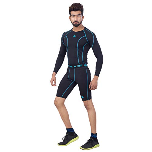 Image of DSC Mens Full Sleeve Compression T-Shirt - Breathable Base Layer for Cricket, Gym - Skin-Fit Performance Activewear for Training, and Fitness Activities