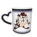 Hdadwy Lo-on-e.y Tunes Tasmanian Devil Taz Tazas de café Taza de cerámica sensible al calor que cambia de color Taza que cambia de color del cielo estrellado - Sorpresa de cumpleaños para niños y niña