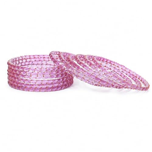 Image of Raindrop Crystal Glass Bangles, Pack of 12