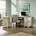 Sauder Costa L-Shaped Desk, Chalked Chestnut, Home Office with Storage & Keyboard Tray