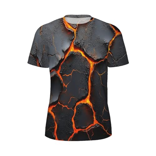 Yesad T-Shirts for Men 3D Printed, Small-3X Large Size Tee Short Sleeve T Shirt for Men, Lave, Size Large