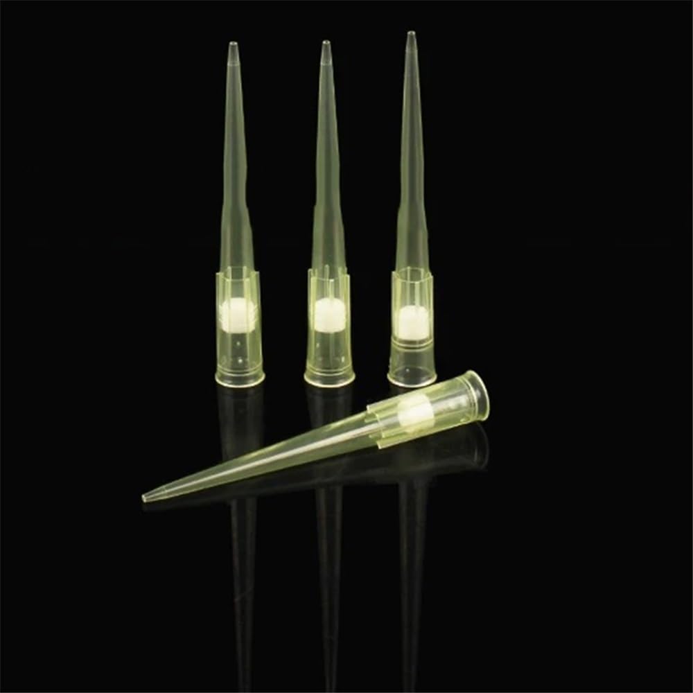 Cristalería de Laboratorio Puntas de pipeta de plástico PP de laboratorio con núcleo de arena for dispensadores de micropipeta(10ul 1000pcs)