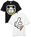 Amazon Essentials Camisetas de Cuello Redondo con Corte Recto Hombre, Pack de 2, Mickey Clásico, M