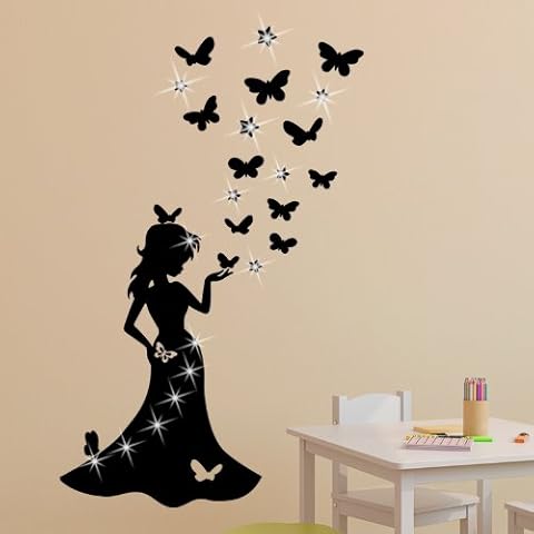 Ambiance-Live Swarovski_butterflyprince-70X55Schwarz Pegatina de Pared Cover