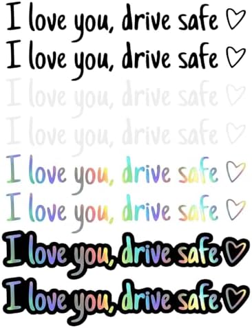 ALIBBON 8 peças I Love You Drive Safe Mirror Sticker Cute Car Sti...