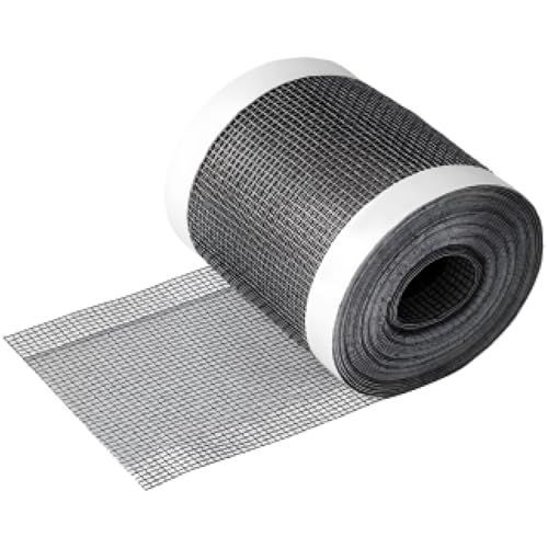 Vxiwscy Cinta Adhesiva de Reparación para Mosquiteras, Resistente al Agua y Duradera,Fácil de usar Fibra de Vidrio,Buena transpirabilidad Negro, 7cm x 3 m, Ideal para Ventanas y Puertas, 1 Rollo