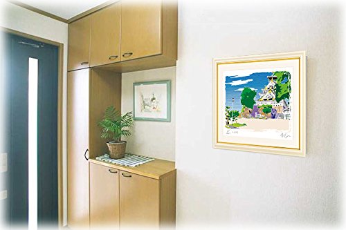 Amazon.co.jp: 絵画 版画 ふじもと秀志 富士山と江ノ島 風景画 現代