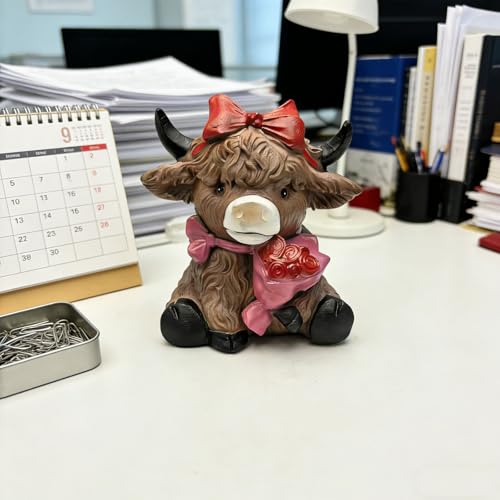 Rose cœur en forme de statue de vache : le cadeau de Saint-Valentin
