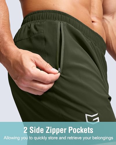Image of G Gradual Men's Athletic Running Shorts with Zipper Pockets Quick Dry 7 inch / 5 inch / 9 inch Workout Gym Shorts for Basketball Hiking