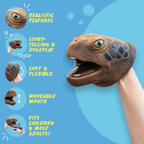 Wild Thingz Sea Turtle Hand Puppet for Kids, 16.5 centimeters - Image 2