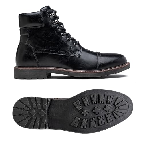 Image of Jousen Mens Boots Retro Dress Boot Cap Toe Casual Motorcycle Chukka Boots