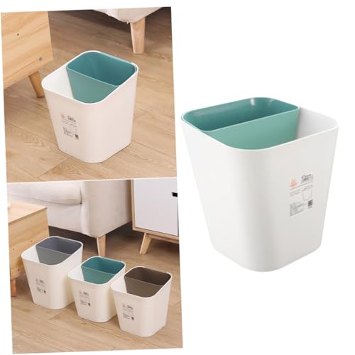 Caneca de basura plástica blanca para baño pequeña