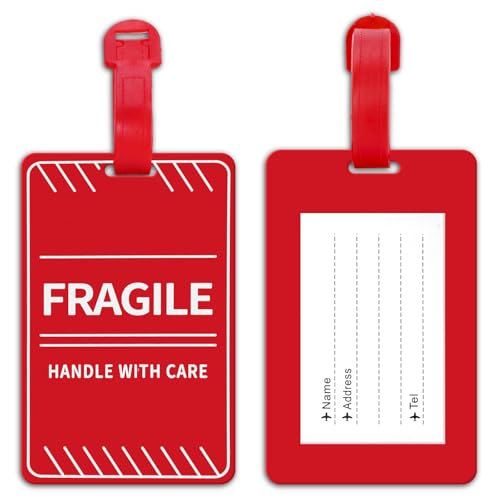 MEDMAX 2-Pack Fragile Luggage Tags with ID Card