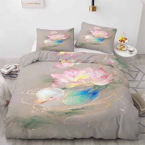 Parure de lit canard 200x200cm douce en microfibre avec fermeture éclair - 2