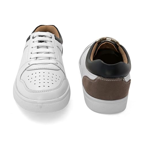 Image of STANPHORD Mens Eclipse Steps Sneakers | Perforated Chunky Casual Lace Up Shoes | Trendy Flat Sole Slip Resistance Comfortable Footwear