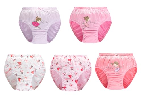 CHUNG Toddlers Little Girls Cotton Briefs Panties Pack of 5/6 Print Underwear 2T-10Years2