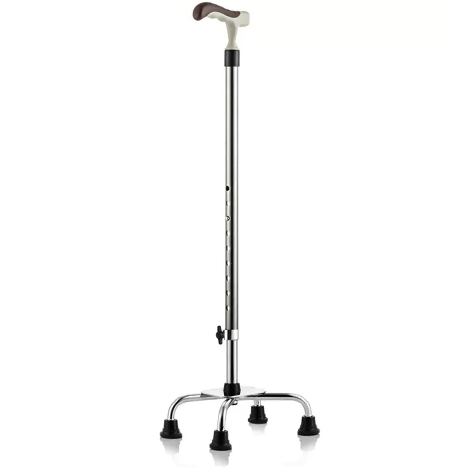 Regolabile Quadripode Bastone da Passeggio Robusto capacità di Carico 100kg Impugnatura Ergonomica in Alluminio Ausilio per La Deambulazione per Anziani