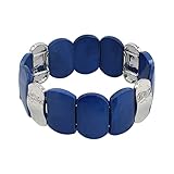 Jules D.Chunky Beaded Bracelets Colorful Natural Shell Stretch Bracelets Rectangle Boho Bracelets fo