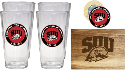 Pack de cocina Southern Utah University con tabla, vasos y abrelatas
