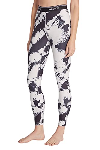 Wildfox Women's 7/8 High Rise Legging, Black/White Splatter Dye, Medium